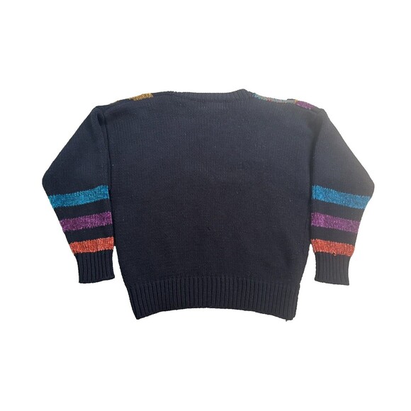 Jocelyn Smith Women's Sweater Cardigan Small Black Ugly Sweater 80's 90 VTG - Picture 5 of 6